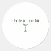 Een bruid in een klein beetje bruidstaart Martini  Ronde Sticker (Voorkant)