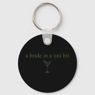 Een bruid in een klein beetje bruidstaart Martini Sleutelhanger