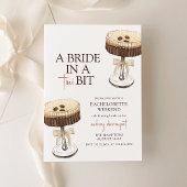 Een bruid in een kleine beetje vrijgezellenfeest r kaart