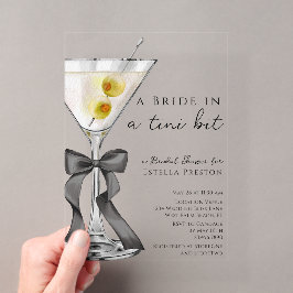 Een Bruid in een Tini Beetje Vies Martini Bruidsfe Acryl Uitnodigingen