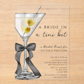 Een bruid in een Tini Bit Dirty Martini Vrijgezell Acryl Uitnodigingen (Voorkant)