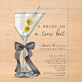 Een bruid in een Tini Bit Dirty Martini Vrijgezell Acryl Uitnodigingen