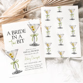 Een bruid in een Tini Bit Dirty Martini Vrijgezell Kaart