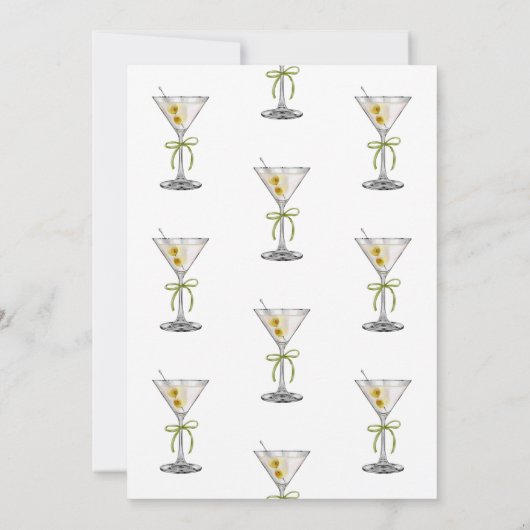 Een bruid in een Tini Bit Dirty Martini Vrijgezell Kaart (Achterkant)