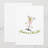 Een Bruid in een Tini Bit Martini Bachelorette Feestdagenkaart (Voorkant / Achterkant)