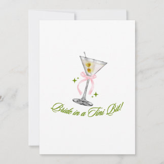 Een Bruid in een Tini Bit Martini Bachelorette Feestdagenkaart