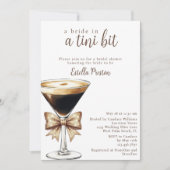 Een Bruid in een Tini Bit Martini Bruidsfeest Kaart (Voorkant)