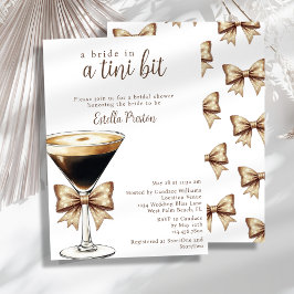 Een Bruid in een Tini Bit Martini Bruidsfeest Kaart