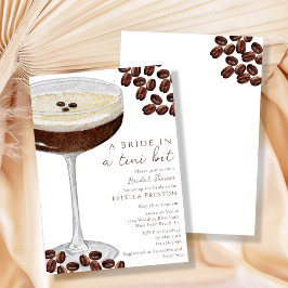 Een Bruid in een Tini Bit Martini Bruidsuitnodigin Kaart