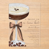 Een bruid in een Tini Bit Martini Vrijgezellenfees Acryl Uitnodigingen (Voorkant)