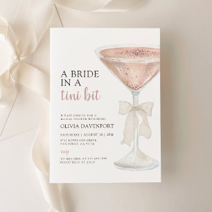 Een bruid in een Tini Bit Martini Vrijgezellenfees Kaart