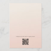 Een Bruid in een Tini Bit QR Code Bruiloftsfeest Kaart (Achterkant)