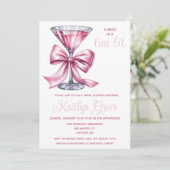 Een bruid in een tini bit, roze martini Vrijgezell Kaart (Staand voorkant)