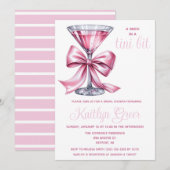 Een bruid in een tini bit, roze martini Vrijgezell Kaart (Voorkant / Achterkant)