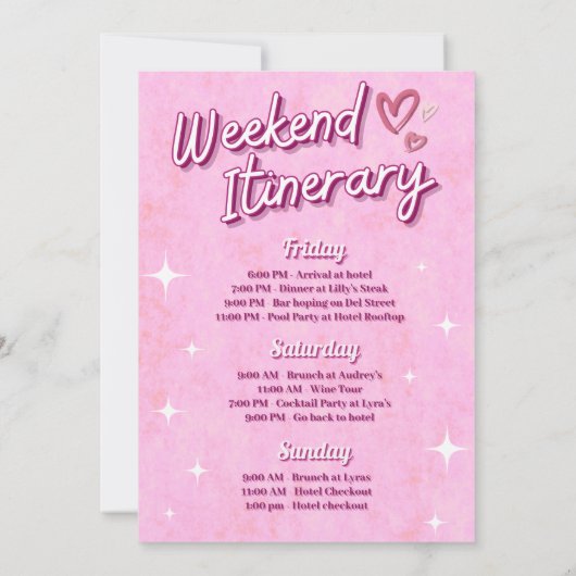 Een bruid in Tini Bit Bachelorette Weekend Route Kaart (Achterkant)