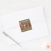 Een bruidegom met paarden vierkante sticker (Envelop)