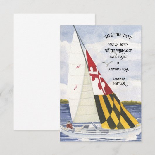 Een bruiloft bewaar de datumkaart kaart (Voorkant / Achterkant)