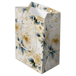 Een bruiloft bloemenserie ontwerp 1 medium cadeauzakje