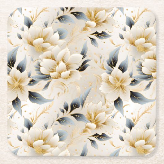 Een bruiloft bloemenserie ontwerp 9 kartonnen onderzetters (Voorkant)