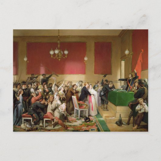 Een bruiloft in de gemeente Parijs van 1871 Briefkaart (Voorkant)