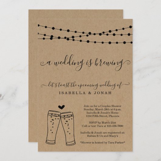 Een bruiloft is het Uitnodiging van de Bridal van  (Voorkant / Achterkant)