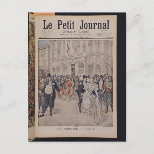 Een bruiloft op een fiets briefkaart (Voorkant)