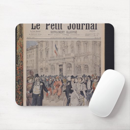 Een bruiloft op een fiets muismat (Met muis)