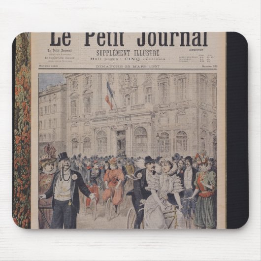 Een bruiloft op een fiets muismat (Voorkant)