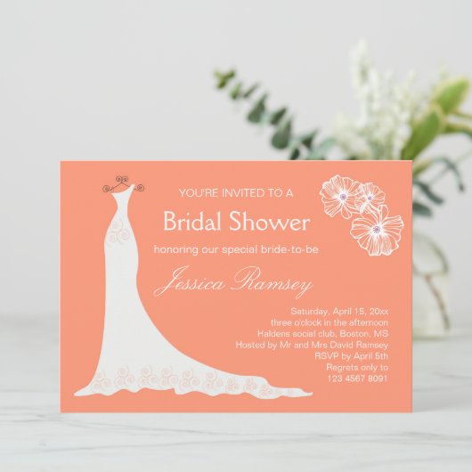 Een bruiloft op koraalkleurig Vrijgezellenfeest Kaart (Staand voorkant)