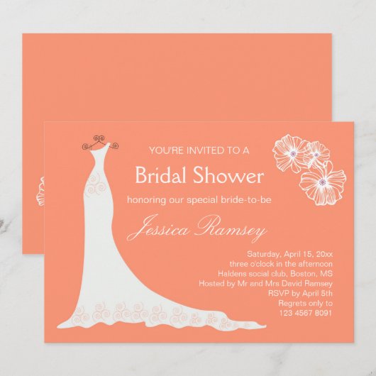 Een bruiloft op koraalkleurig Vrijgezellenfeest Kaart (Voorkant / Achterkant)