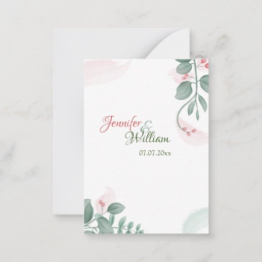 Een bruiloft RSVP met QR Code Enclosure Kaart Notitiekaartje (Achterkant)