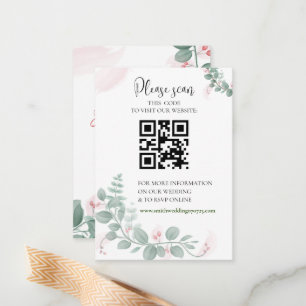 Een bruiloft RSVP met QR Code Enclosure Kaart Notitiekaartje