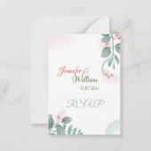 Een bruiloft RSVP met QR Code Enclosure Kaart Notitiekaartje (Achterkant)