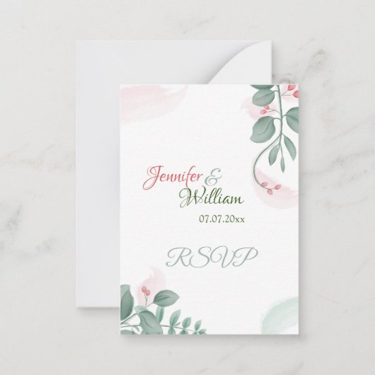 Een bruiloft RSVP met QR Code Enclosure Kaart Notitiekaartje (Achterkant)