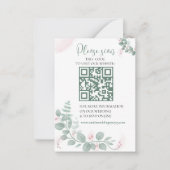 Een bruiloft RSVP met QR Code Enclosure Kaart Notitiekaartje (Voorkant)
