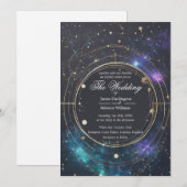 Een bruiloft uitnodiging die Holographic Constel b (Voorkant / Achterkant)