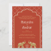 Een bruiloft uitnodiging gemengd met Indiase tradi (Voorkant)