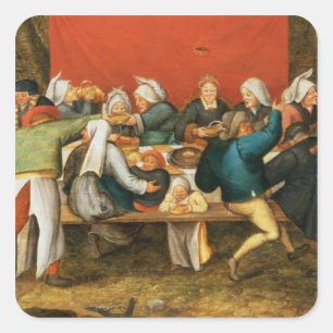 Een bruiloftsfeest vierkante sticker