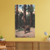 Een bruin Beer in de Bossen Canvas Afdruk (Insitu (Woonkamer))