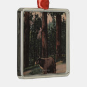 Een bruin Beer in de Bossen Metalen Ornament (Rechts)
