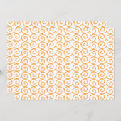 Een bruin en oranje tapijt met een herhalend motie bedankkaart (Voorkant / Achterkant)