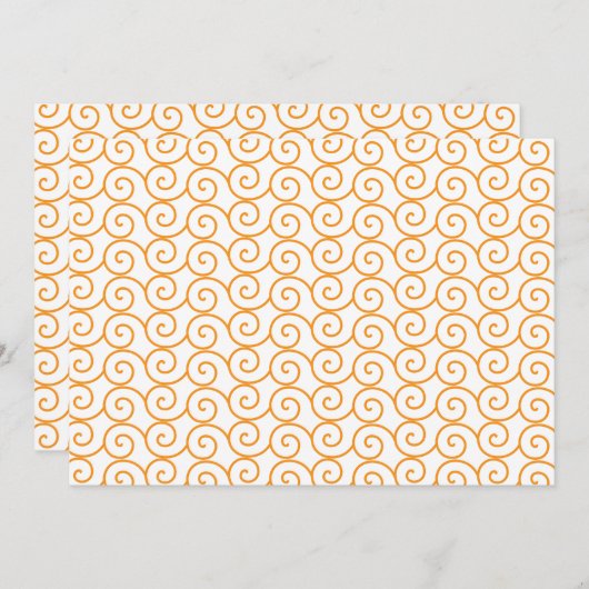 Een bruin en oranje tapijt met een herhalend motie bedankkaart (Voorkant / Achterkant)