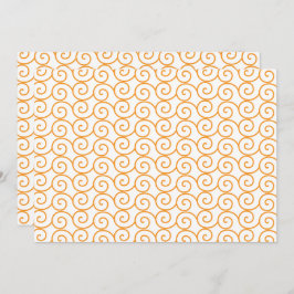 Een bruin en oranje tapijt met een herhalend motie bedankkaart