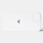 Een bruin en wit bloemontwerp op een zwarte achter Case-Mate iPhone case (Achterkant (horizontaal))