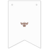 Een bruin en wit bloemontwerp op een zwarte achter vlaggetjes (Tweede vlag)