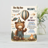 Een bruin plezier vis jongen Schattige Baby 1e Bee Kaart (Staand voorkant)