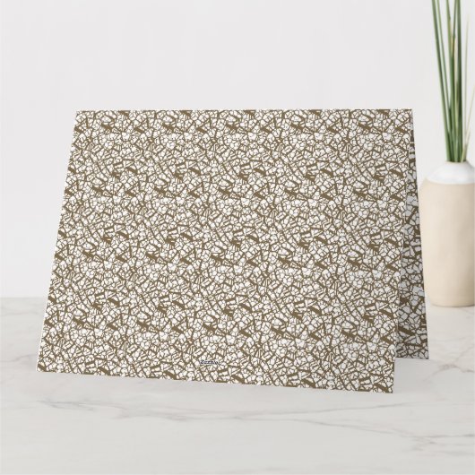 Een bruin tapijt met een geometrisch motief is ged kaart (Achterkant)