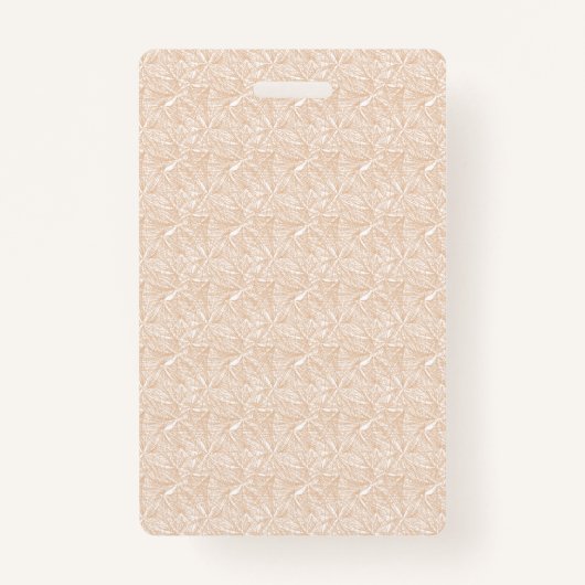 Een bruin tapijt met een ingewikkeld motief ligt o badge (Achterkant)