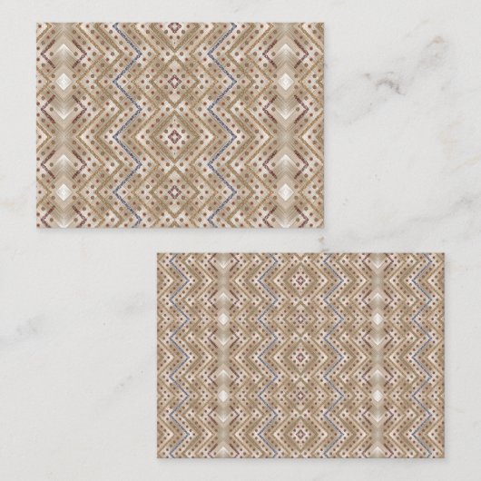 Een bruin tapijt met een symmetrische ontwerpfunct afsprakenkaartje (Voorkant / Achterkant)