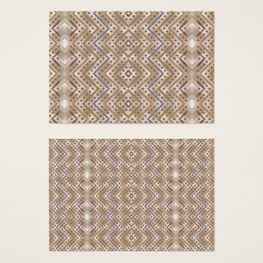 Een bruin tapijt met een symmetrische ontwerpfunct visitekaartje (Voorkant /achterkant)